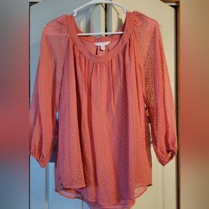 Lauren Conrad rose color peasant top
